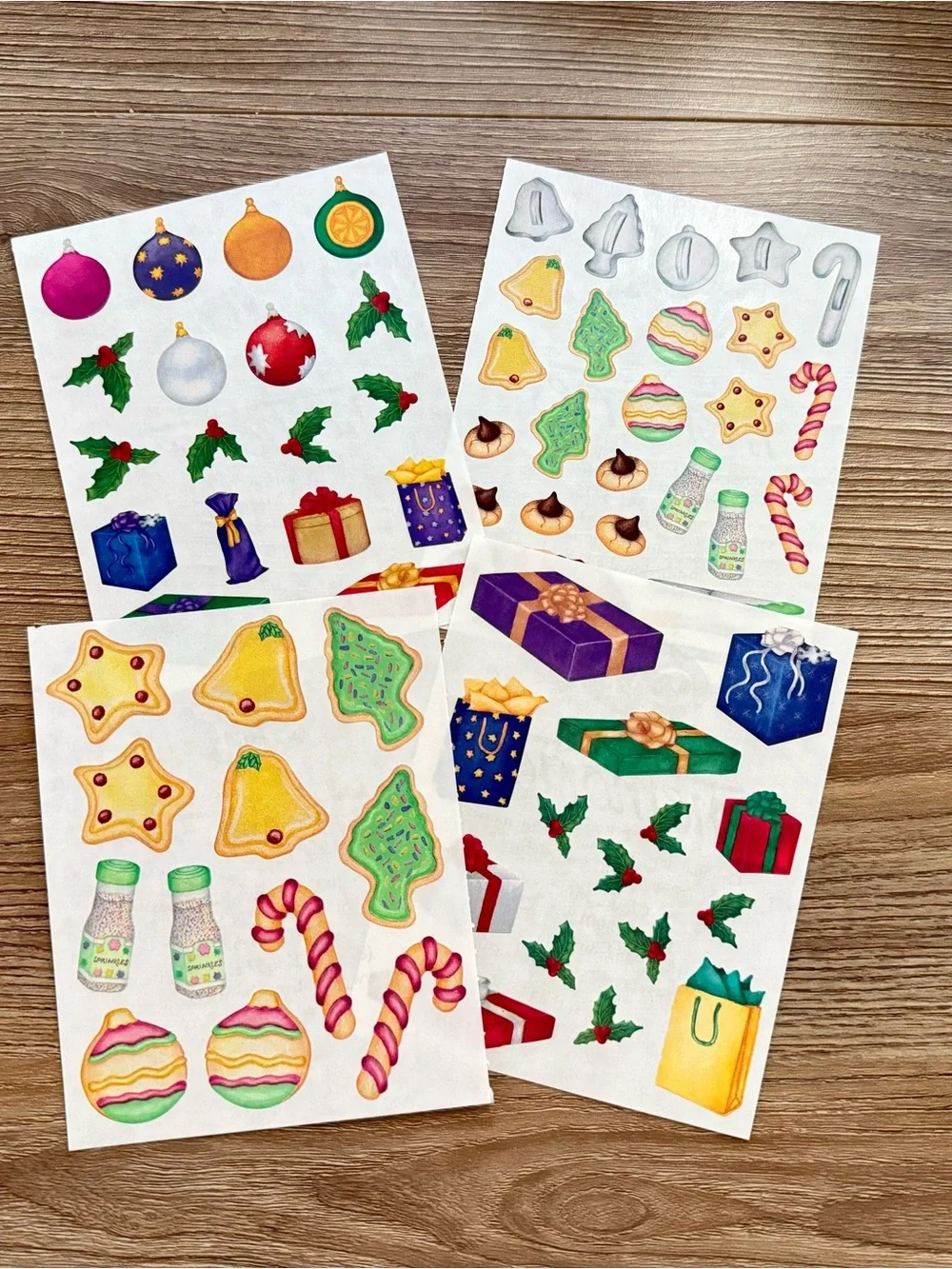 Vintage Creative Memories Holiday / Christmas Sticker Sheet Lot - Cookies, Gifts